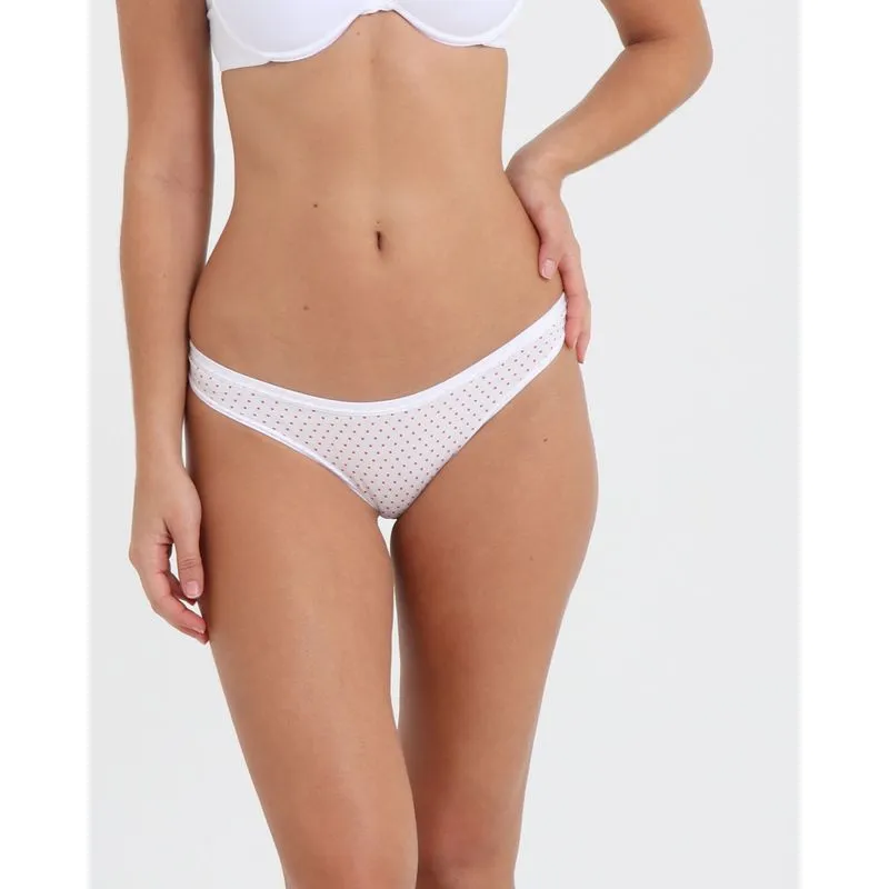 Calcinha Tanga Estampa Poá Branca G