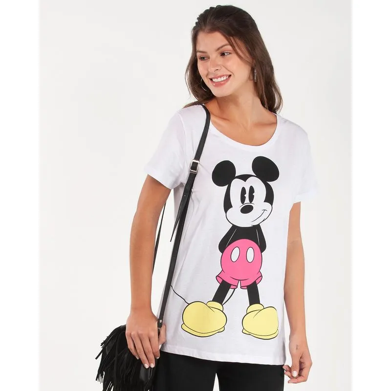 Camiseta Feminina Disney Mickey Branca G