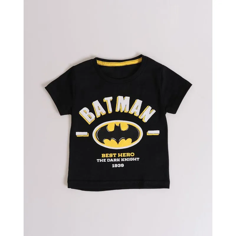 Camiseta Bebê Estampa Batman Liga Da Justiça Preta 2