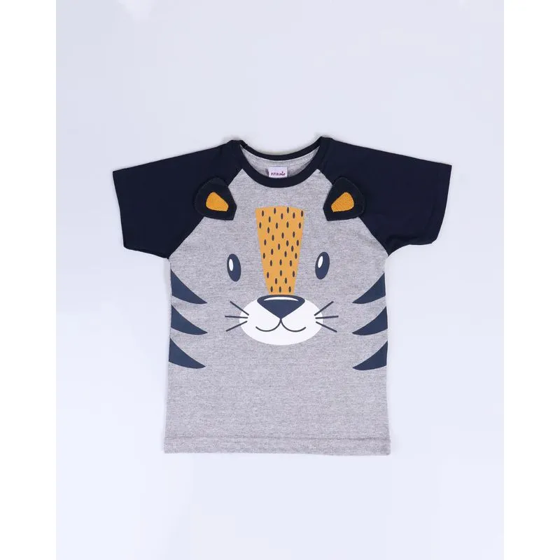 Camiseta Bebê Estampa Tigre Cinza 1