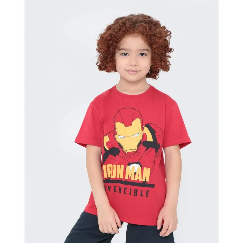 Camiseta Infantil Homem De Ferro Marvel Vermelha 4