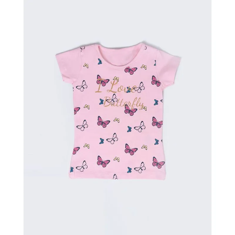 Blusa Bebê Estampa Borboletas Rosa 3