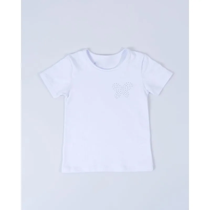 Blusa Bebê Básica Borboleta Branca 3