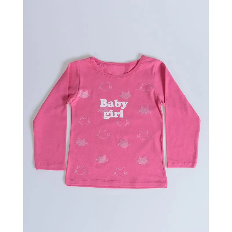 Blusa Bebê Estampa Gatinhos Pink Rosa 2