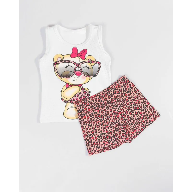 Conjunto Bebê Animal Print Oncinha Off White 3