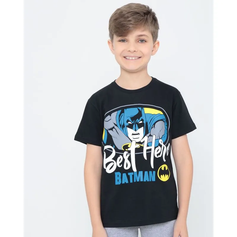Camiseta Infantil Batman Liga Da Justiça Preta 8