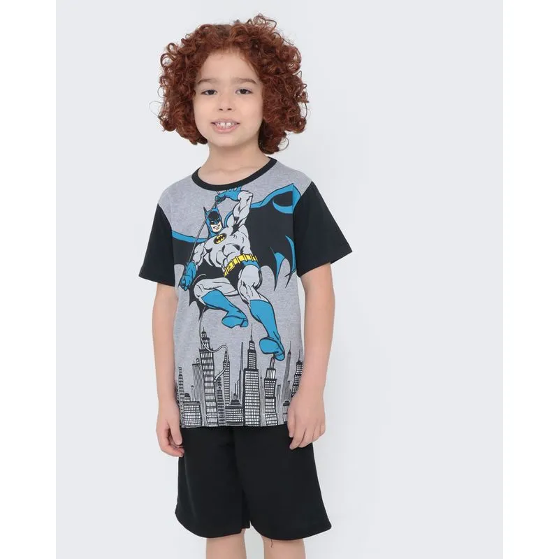 Conjunto Infantil Batman Liga da Justiça Mescla Cinza 6