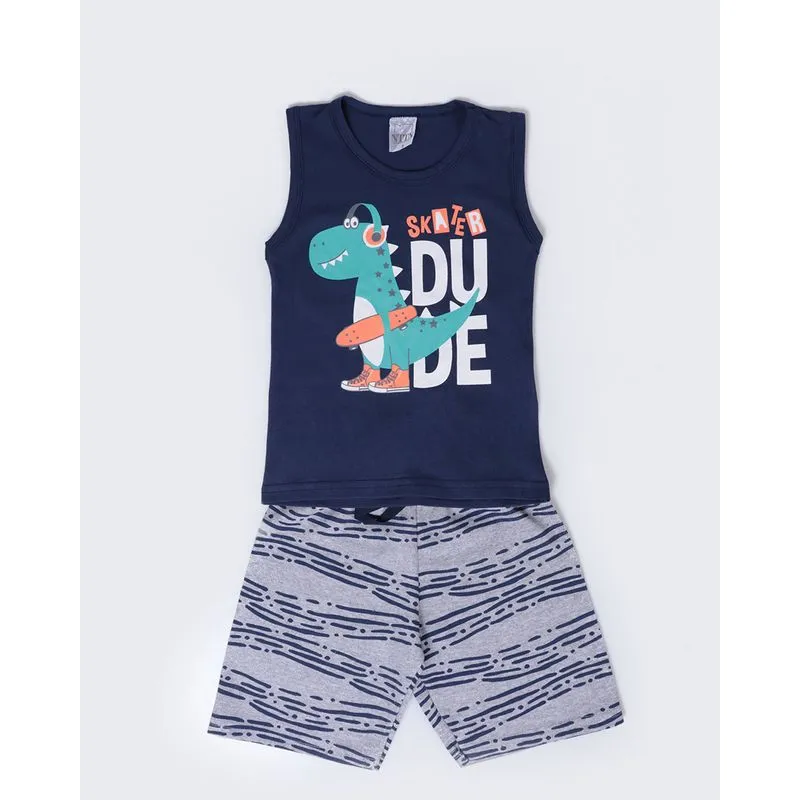 Conjunto Bebê Estampa Azul Marinho 3