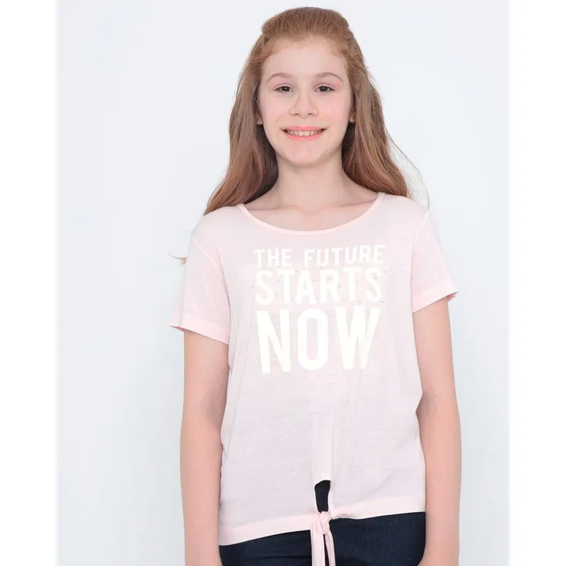 Blusa Juvenil Nó Pérolas Rosa Claro 10
