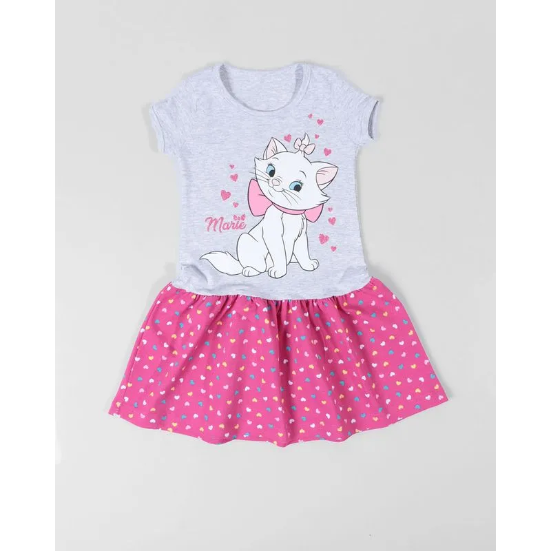Vestido Bebê Estampa Marie Mescla Cinza 1