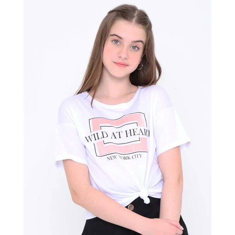 Blusa Juvenil Manga Curta Veludo Branca 14