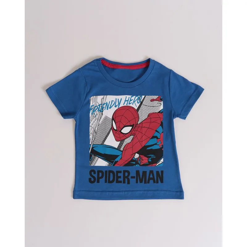 Camiseta Bebê Algodão Marvel Homem-Aranha Azul 1