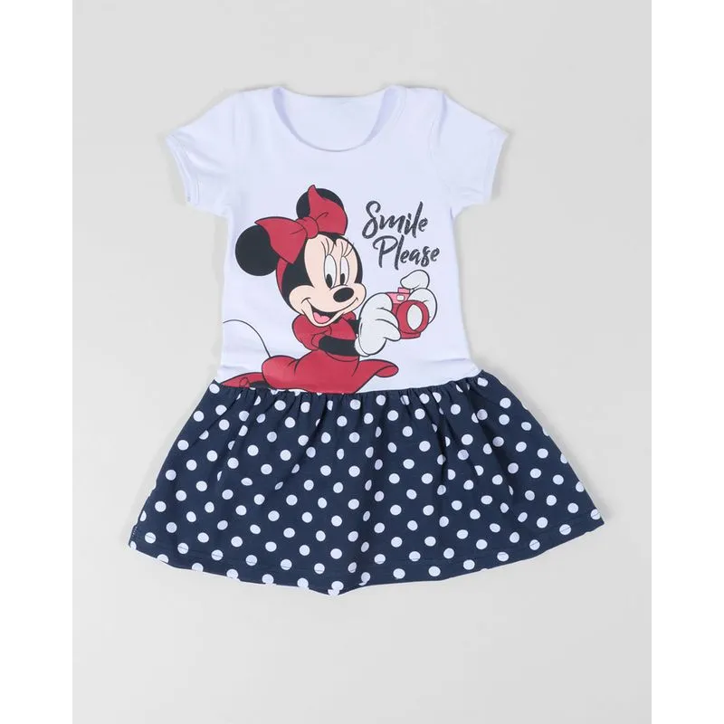 Vestido Bebê Minnie Mouse Disney Branco 2