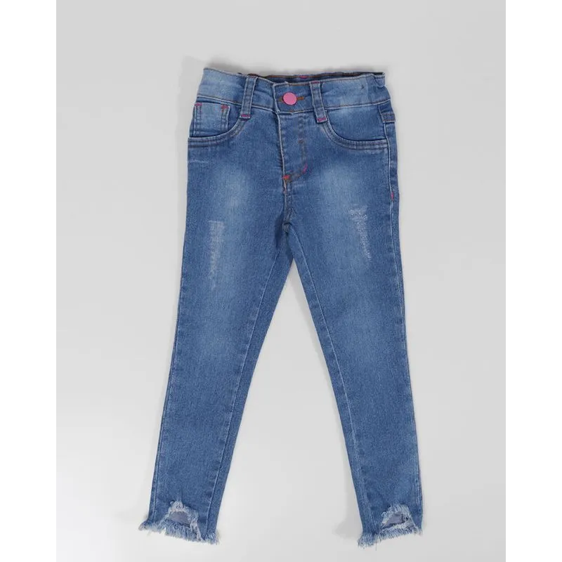Calça Bebê Jeans Puídos Azul 1