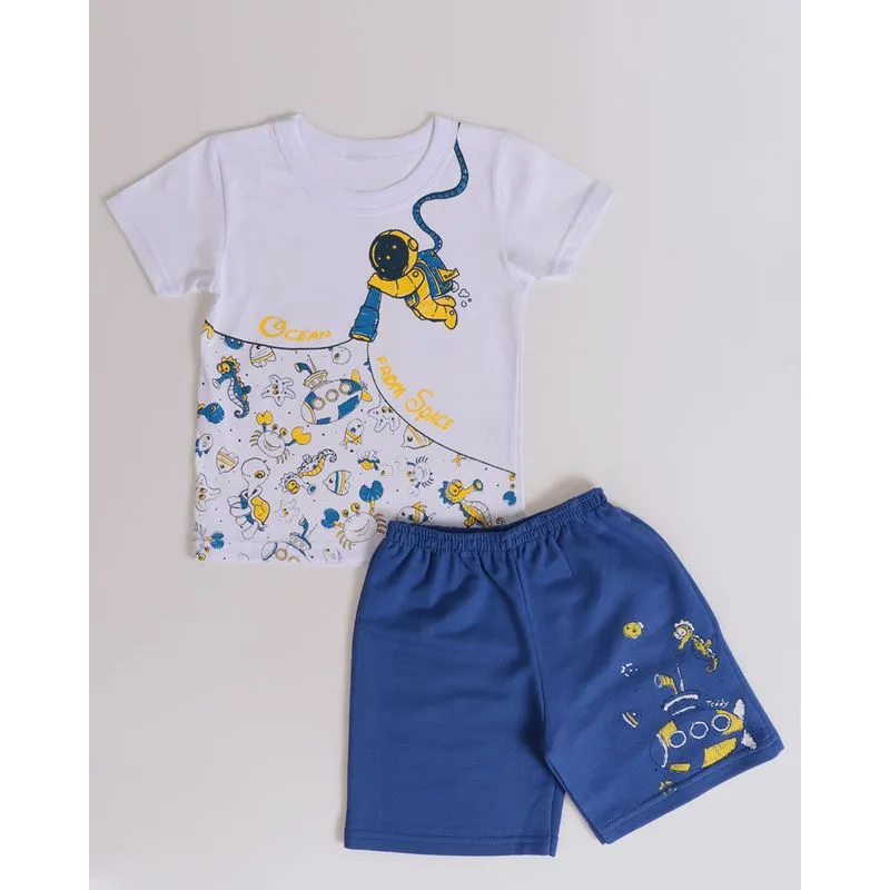 Conjunto Bebê Estampa Mergulhador Branco 1