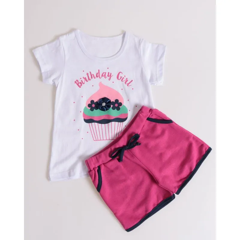 Conjunto Bebê Estampa Birthday Girl Branco 2