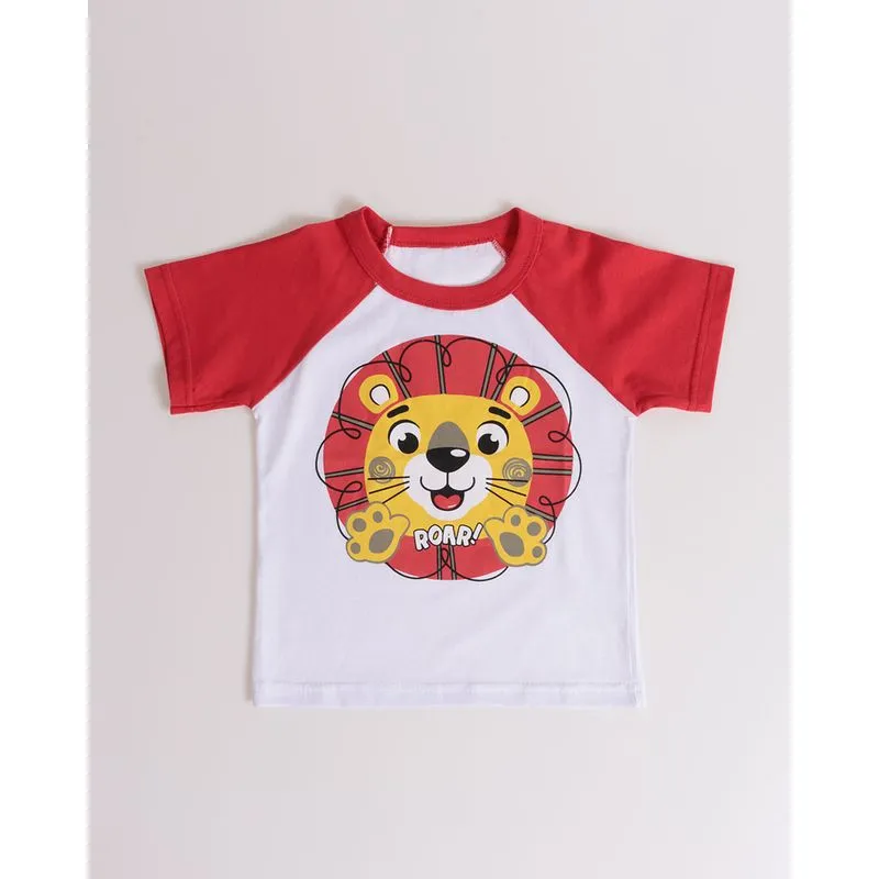 Camiseta Bebê Estampa Leão Branca 3