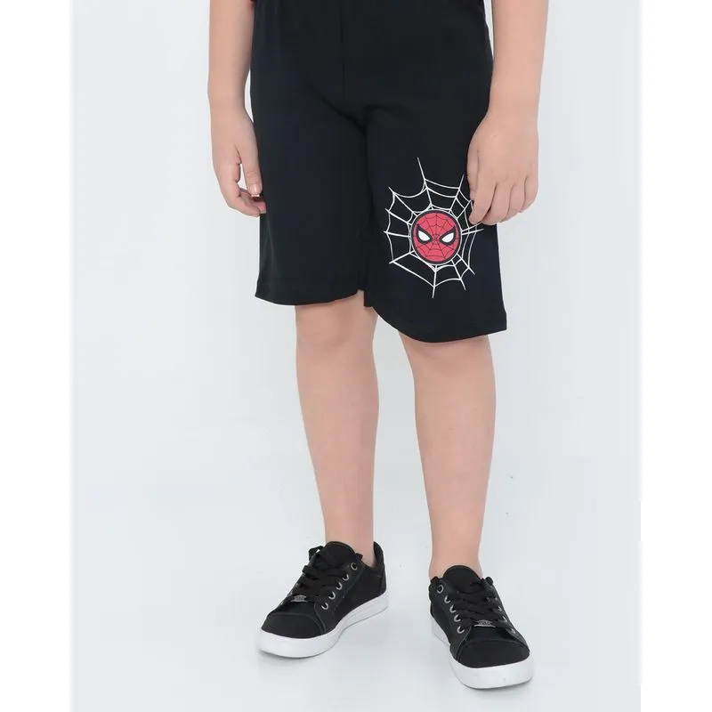 Bermuda Infantil Moletinho Marvel Homem Aranha Preta 12