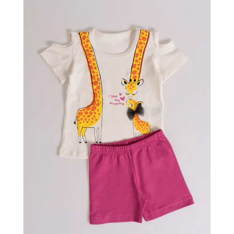 Conjunto Bebê Open Shoulder Girafas Off White 3