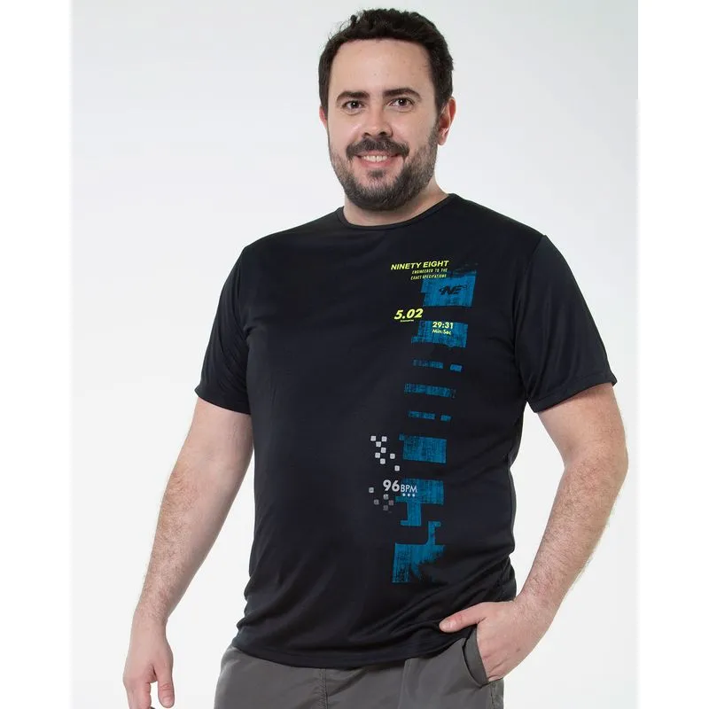 Camiseta Plus Size Com Estampa Diferenciada Preta G2