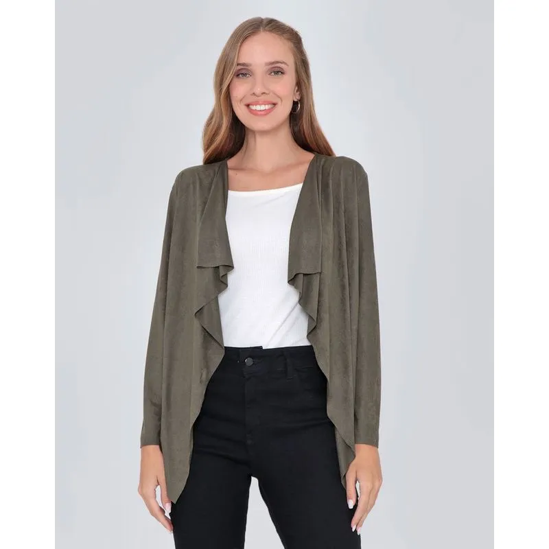 Capa Feminina Suede Verde Militar P