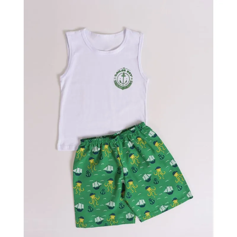 Conjunto Bebê Barquinhos Branco 3