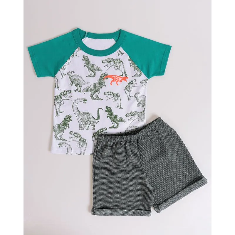 Conjunto Bebê Estampa Dinossauro Verde 3