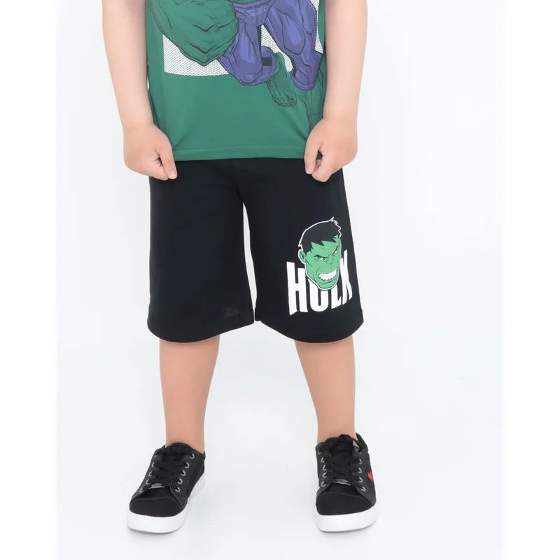 Bermuda Infantil Moletinho Hulk Marvel Preta 12