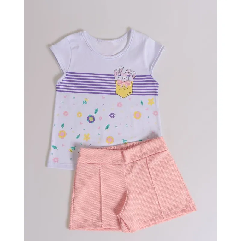 Conjunto Bebê Estampa Coelhinhos Branco 2