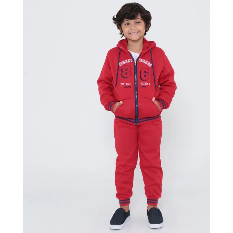 Conjunto Infantil Moletom e Pelúcia Vermelho 8