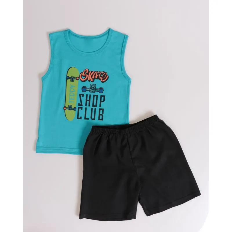 Conjunto Bebê Estampa Skate Azul 2
