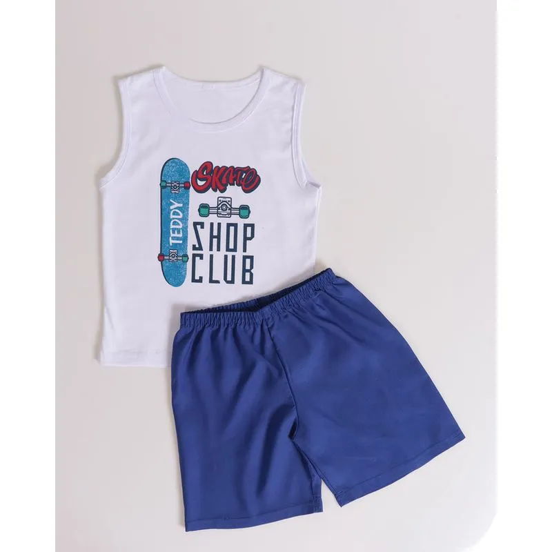 Conjunto Bebê Estampa Frontal Skate Branco 3