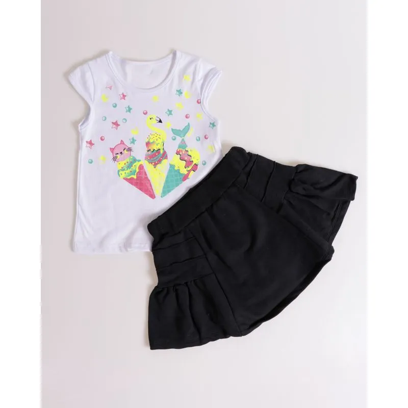Conjunto Bebê Estampa Frontal Sorvete Branco 2