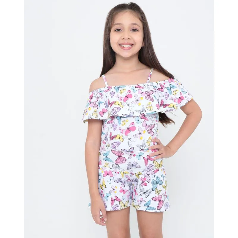 Conjunto Infantil Ciganinha Borboletas Branco 10
