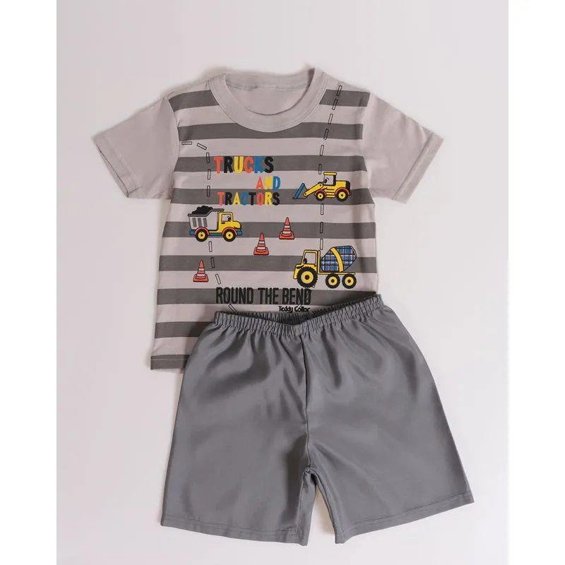 Conjunto Bebê Listrado Mescla Cinza 3