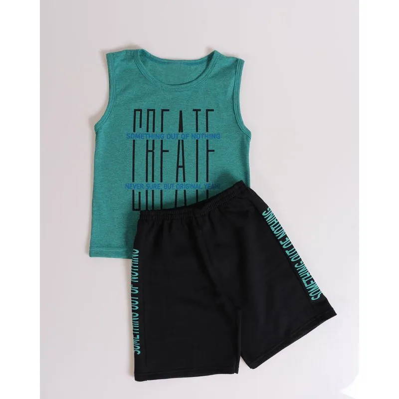 Conjunto Bebê Regata Moletinho Verde 3