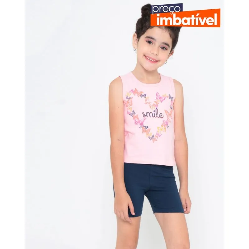 Conjunto Infantil Borboletas Rosa Claro 8