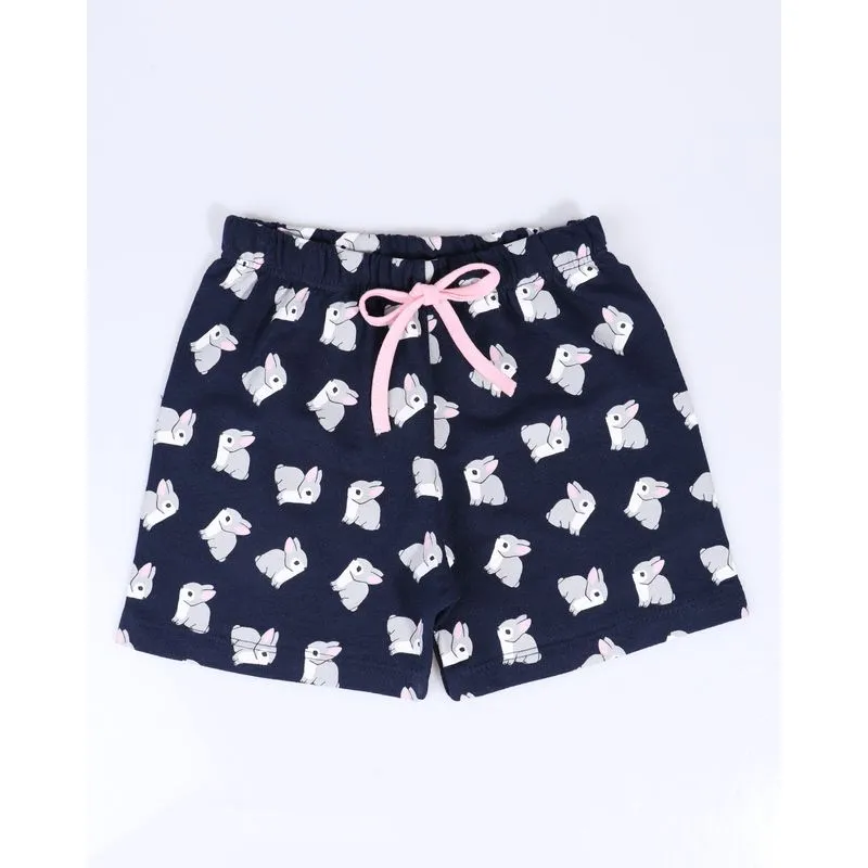 Short Bebê Moletinho Coelhos Marinho 2