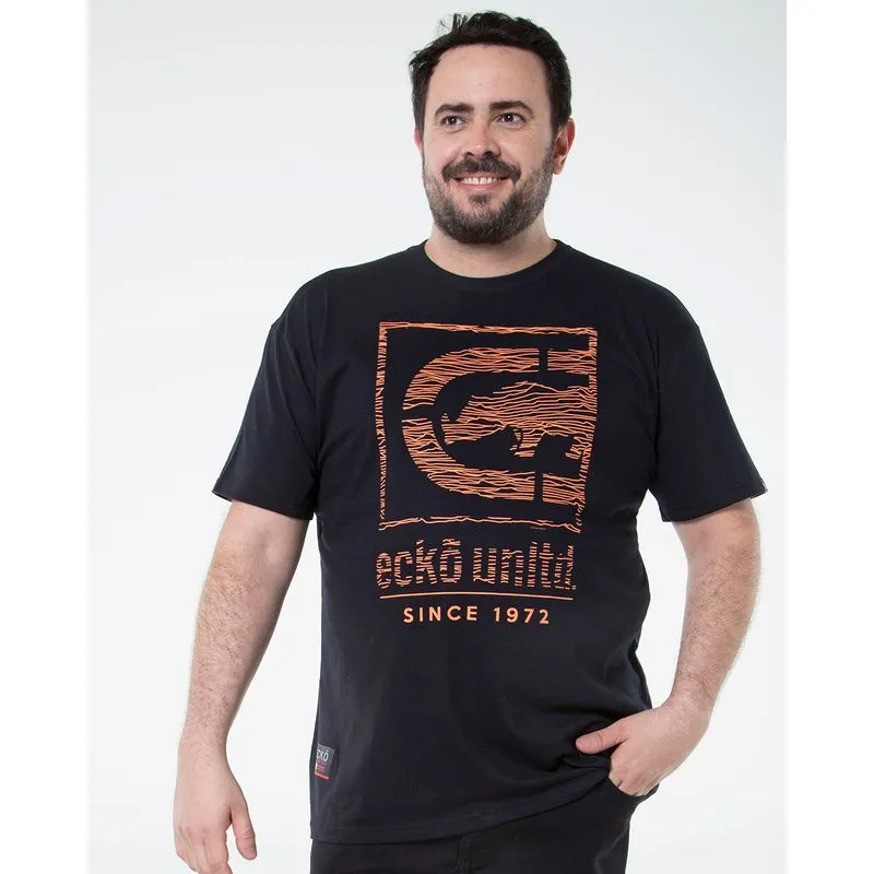 Camiseta Plus Size Estampada Ecko Preta G3