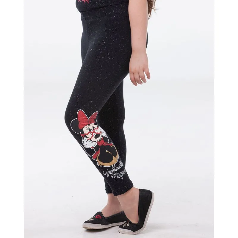 Calça Infantil Legging Minnie Disney Preta 8