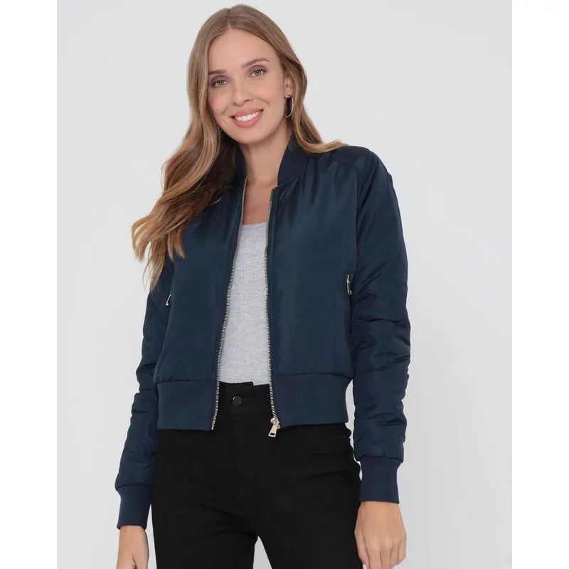Jaqueta Bomber Matelassê Azul Marinho G
