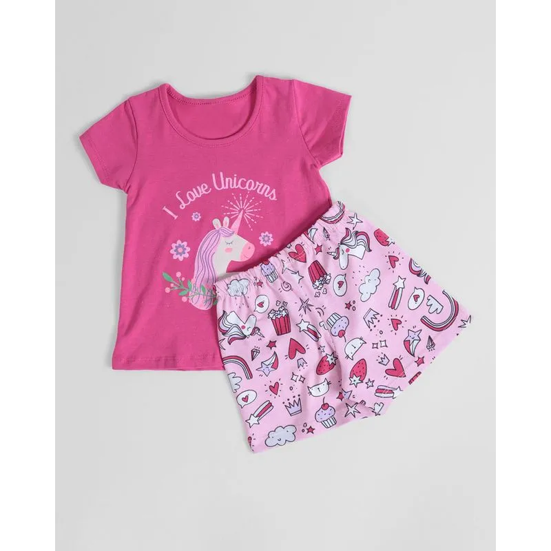 Conjunto Bebê Unicórnio Rosa Pink 2
