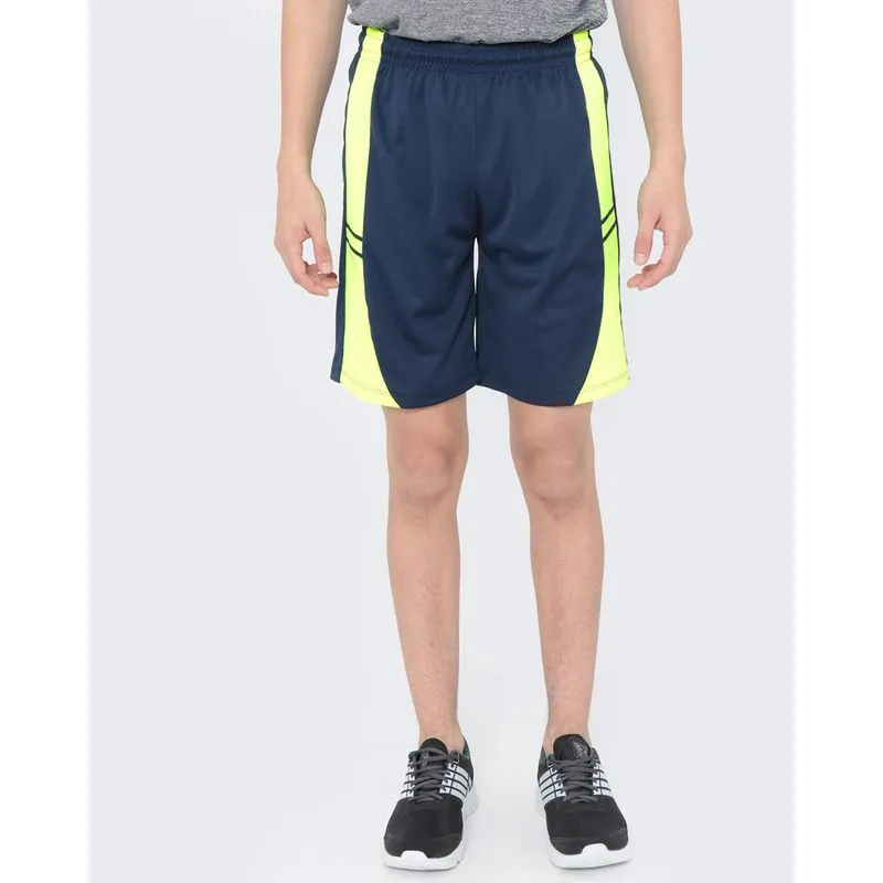 Bermuda Juvenil Esportiva Faixa Lateral Neon Azul Marinho 12