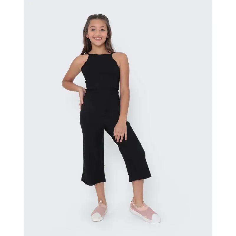 Macacão Juvenil Midi Alcinha Preto 14