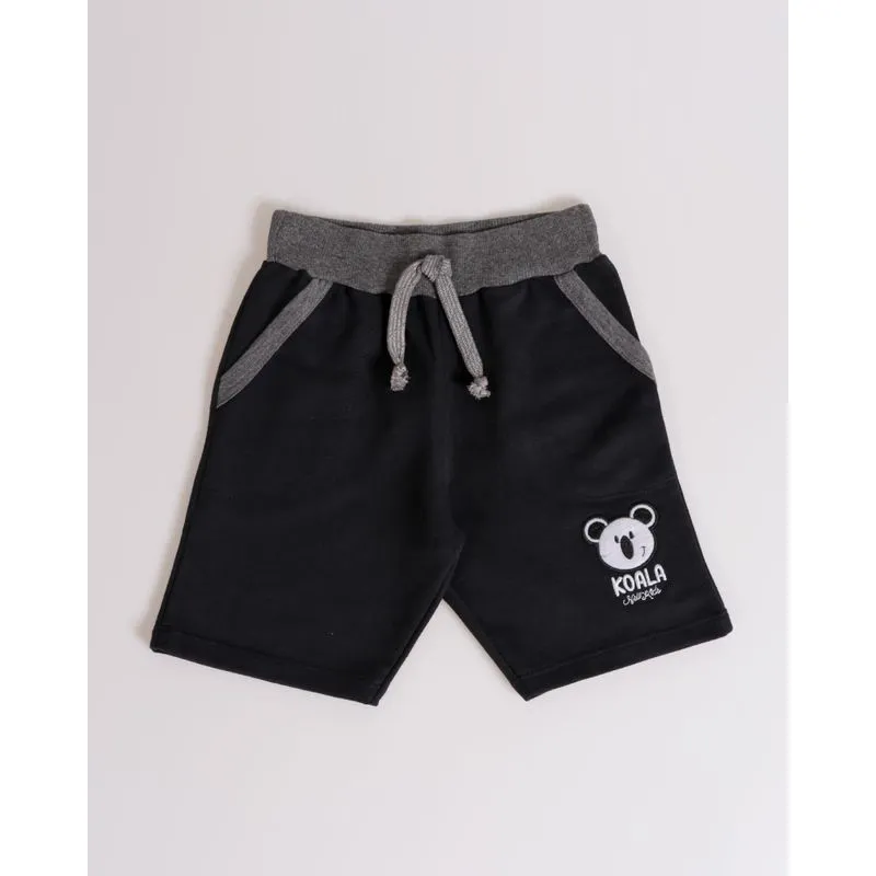 Bermuda Bebê Moletinho Koala Mescla Preto 2
