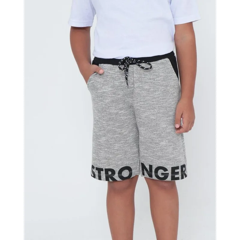 Bermuda Moletinho Infantil Estampada Mescla Cinza 10