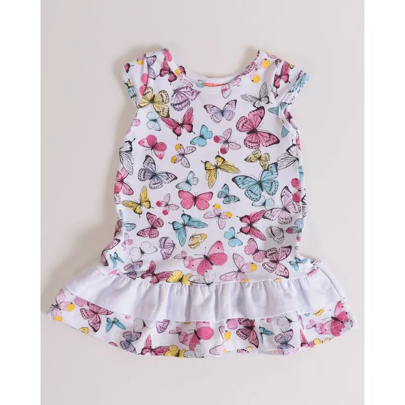 Vestido Regata Bebê Borboletas Branco M