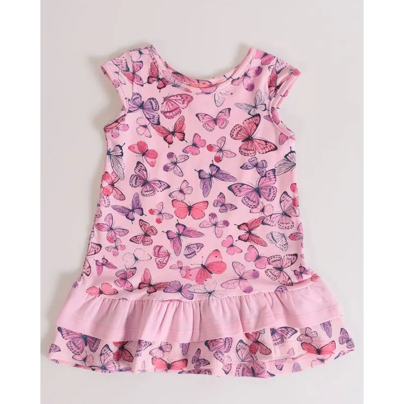 Vestido Regata Bebê Borboletas Rosa Claro M