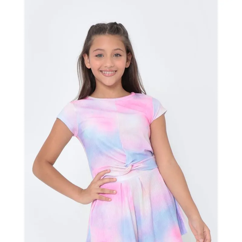Blusa Juvenil Cropped Tie Dye Rosa 10