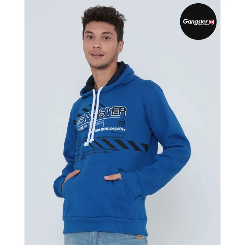 Blusão Moletom Masculino Gansgter Azul GG
